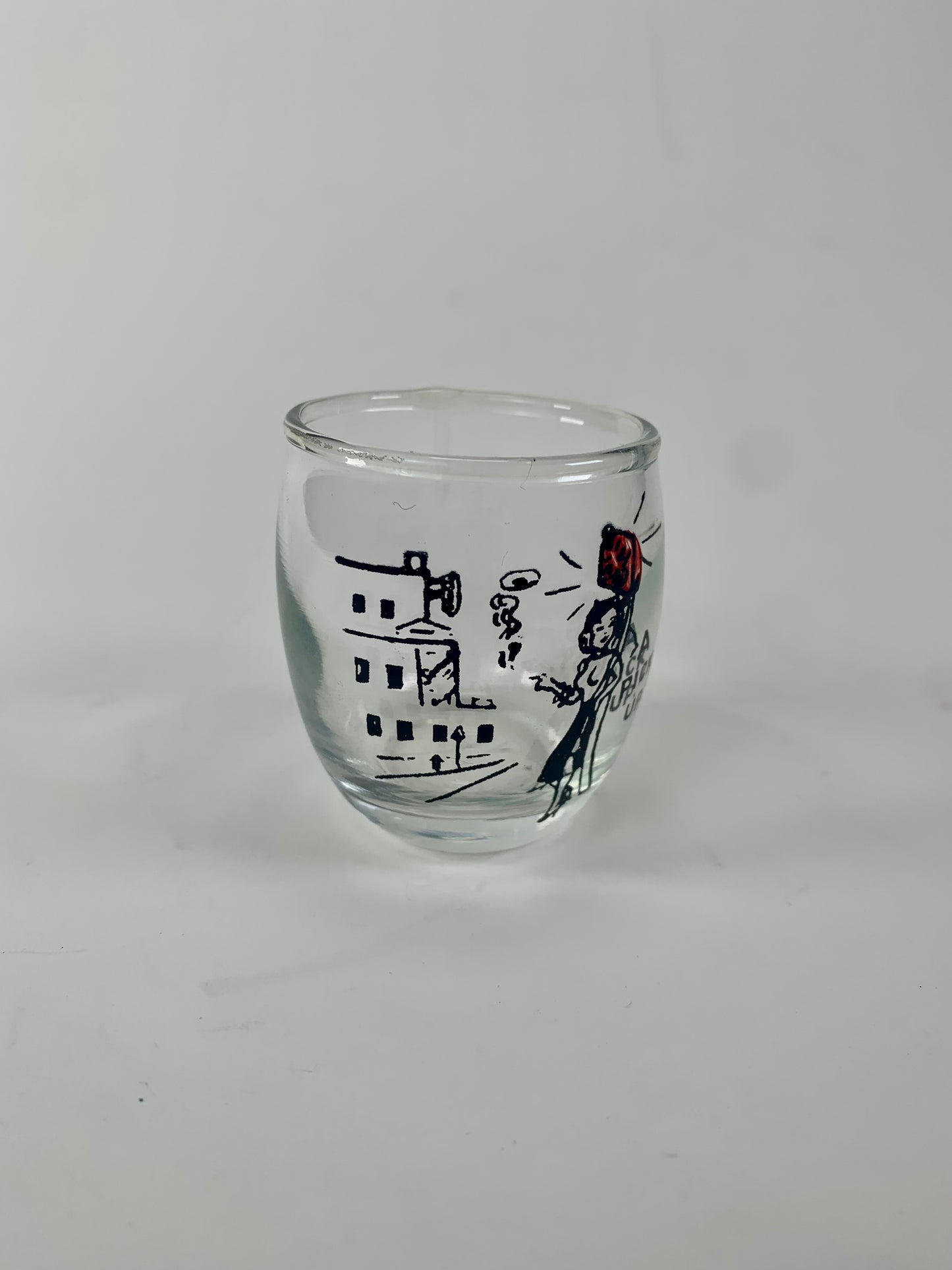 Vintage Shot Glass - A Pick Up! - 1950s Novelty Gag Gift