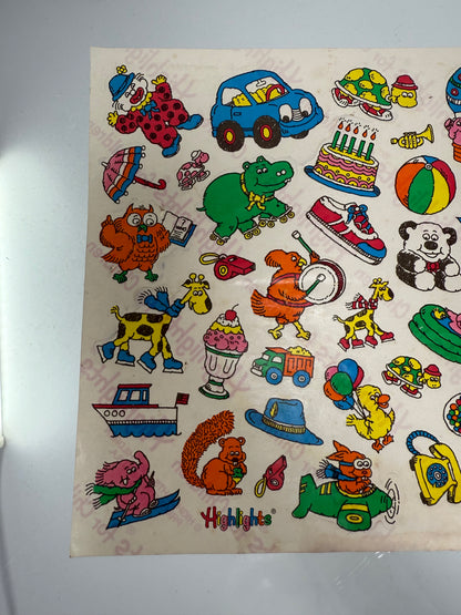 Vintage Sticker Sheet - 1980s Highlights Magazine For Kids - Unused