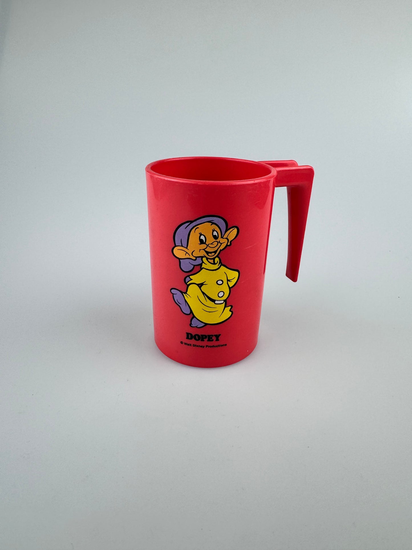 Vintage 1977 Walt Disney Productions Red Plastic Dopey Cup