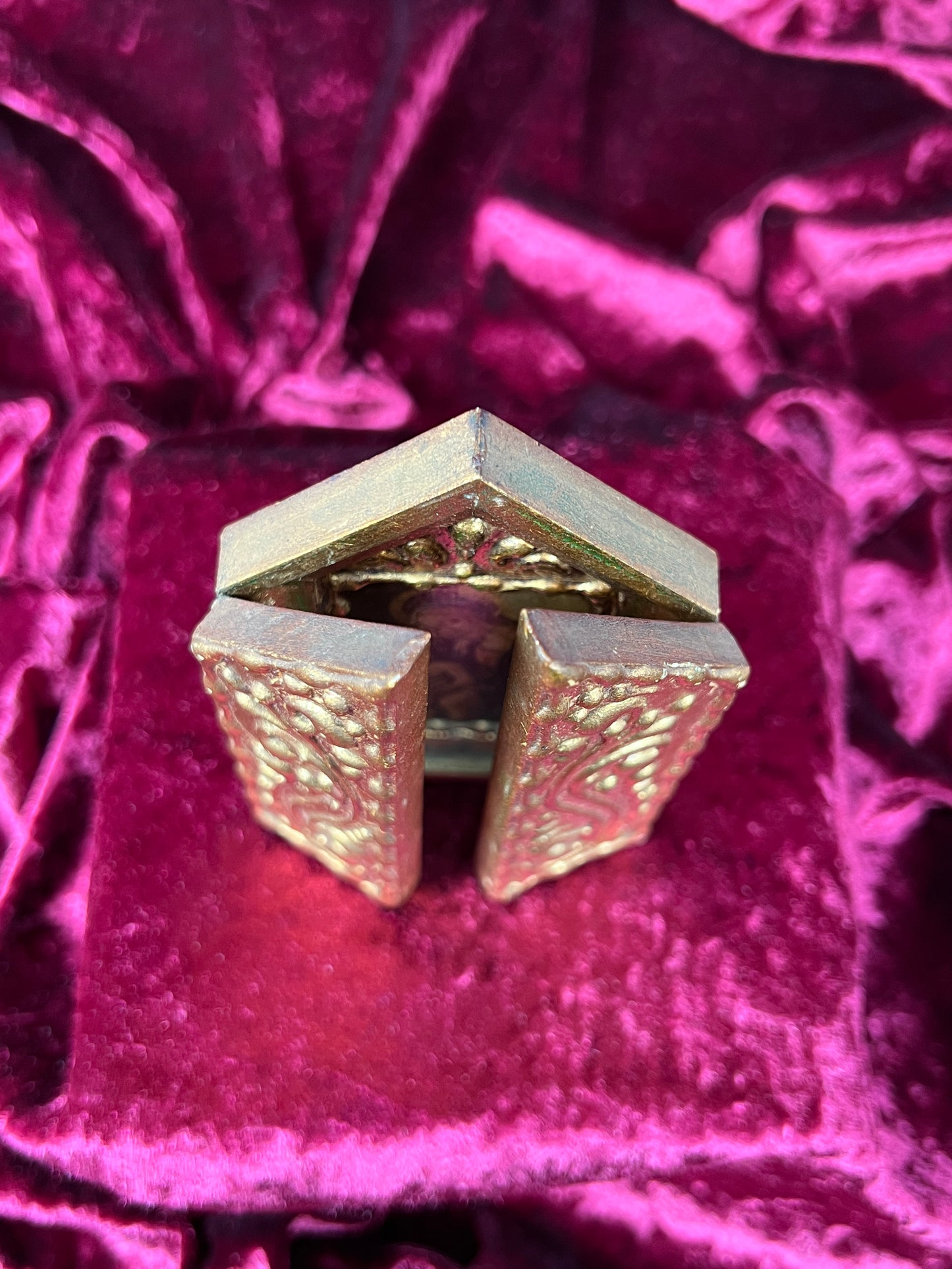 Vintage Religio - Gilt Wood Triptych - Florentine Madonna and Child - Made In Italy