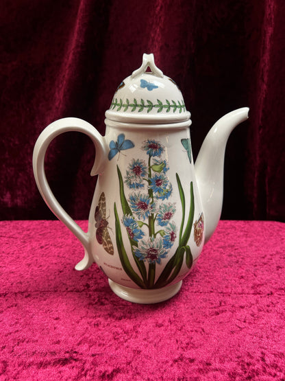 Vintage Ceramic Coffee Pot - Botanic Garden Hyacinth Butterfly Portmeirion