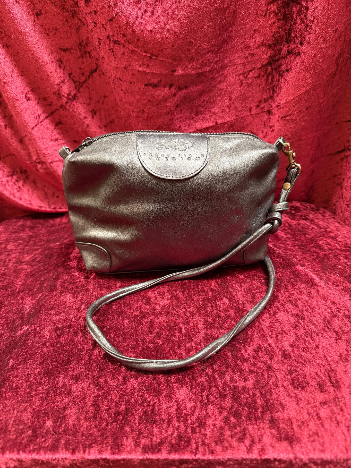 Vintage Accessories - Crossbody Purse - Black Leather - Perry Ellis America