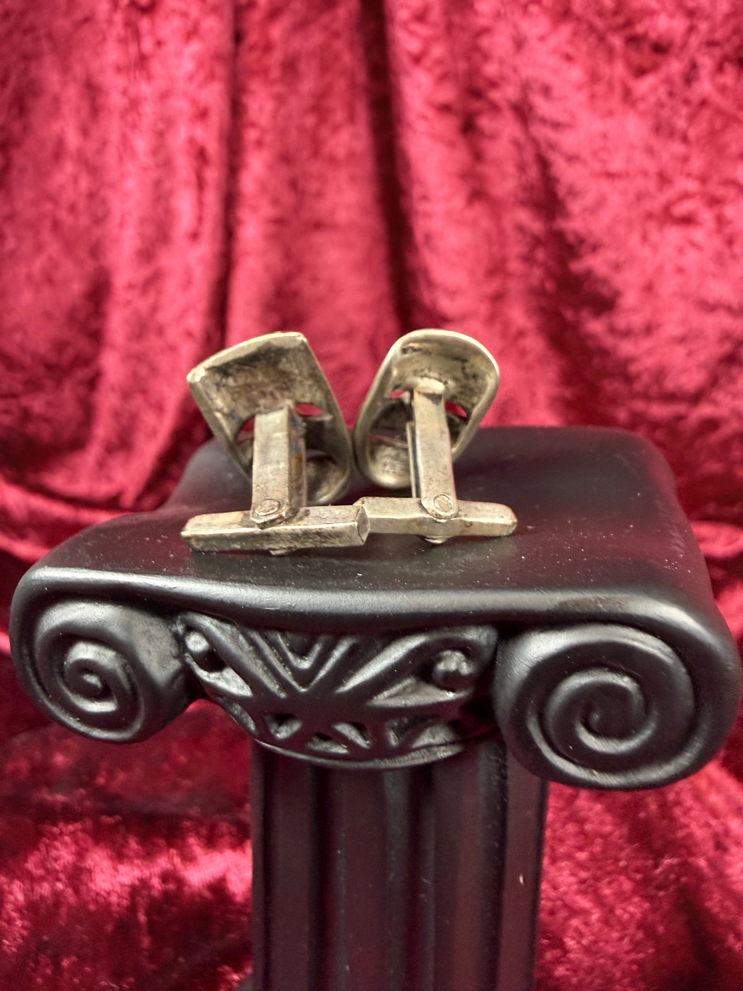 Vintage Accessories - Sterling Silver Cuff Links - Tragedy and Comedy Masks - Mexico