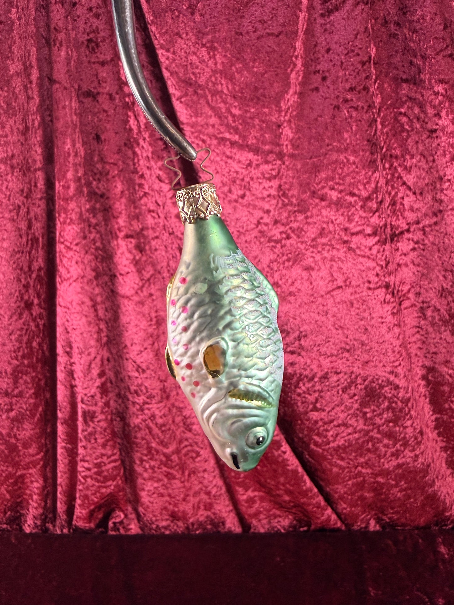 Vintage Christmas - HandblownGlass Ornament - Bass Fish - Inge Glas - Germany