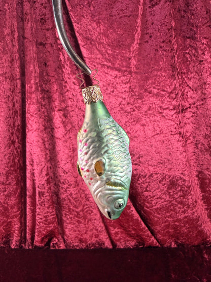 Vintage Christmas - HandblownGlass Ornament - Bass Fish - Inge Glas - Germany