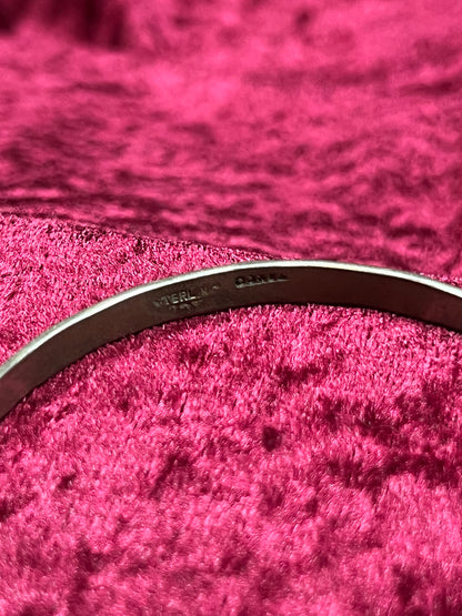 Vintage Jewelry - Bangle Bracelet - 925 Sterling Silver - Stamped Corn - Taxco