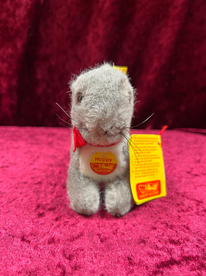 Vintage Collectibles - Miniature Stuffed Toy - Hoppy the Bunny - Plush Gray - 150/13 - Steiff