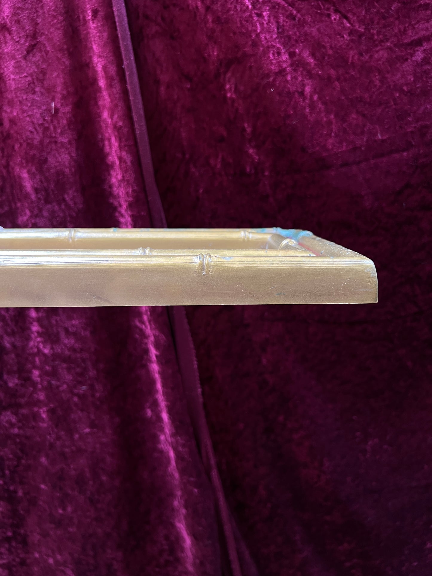 Vintage Burwood Products Mirrored Candle Sconce - Gold Faux Bamboo Framed