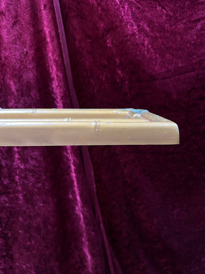Vintage Burwood Products Mirrored Candle Sconce - Gold Faux Bamboo Framed