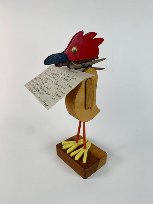 Vintage Kitchen Decor - Recipe Card Holder - Googly-Eyed Road Runner Chicken