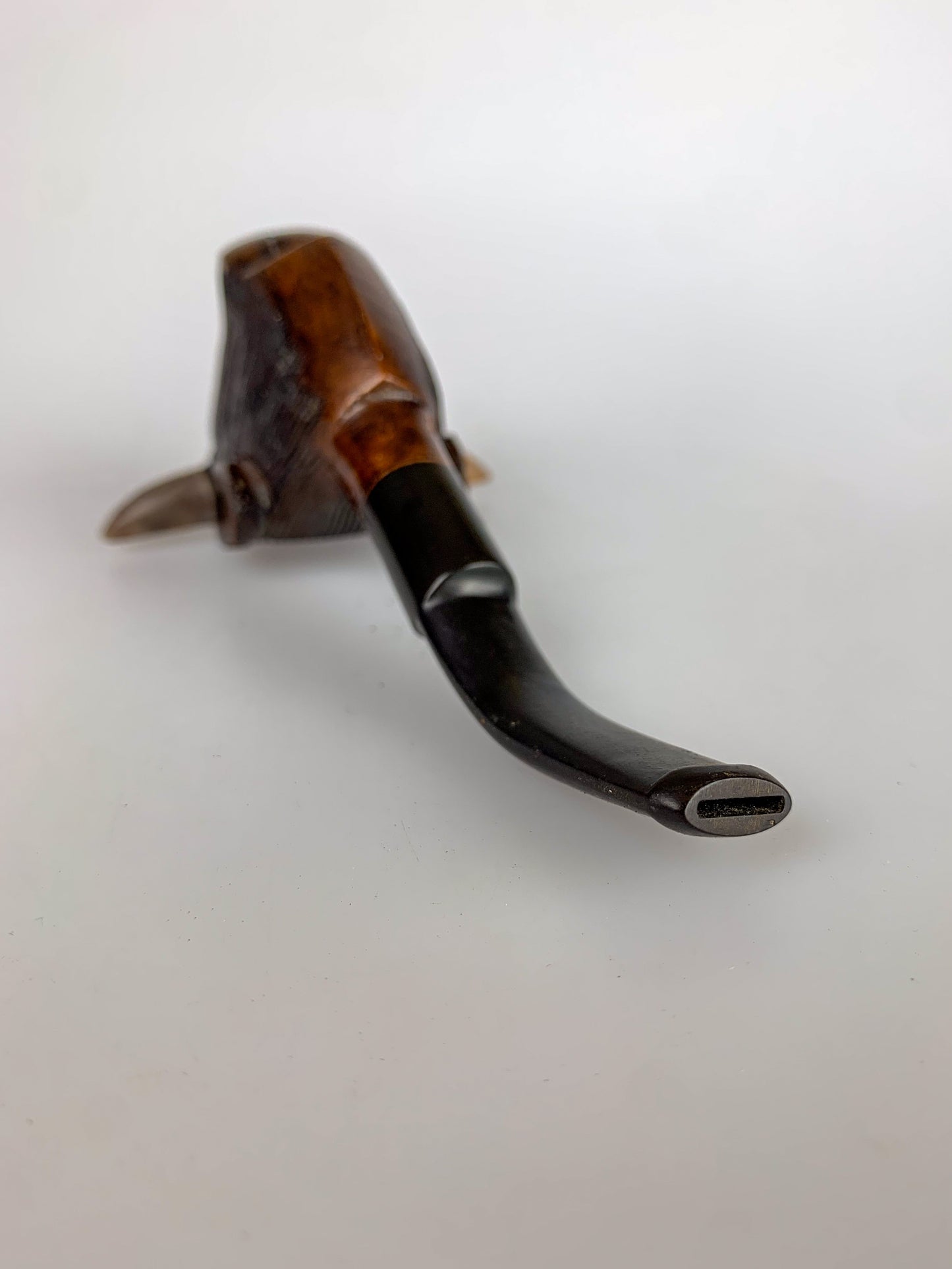 Vintage Italian Hand Carved Bull Briar Wood Pipe