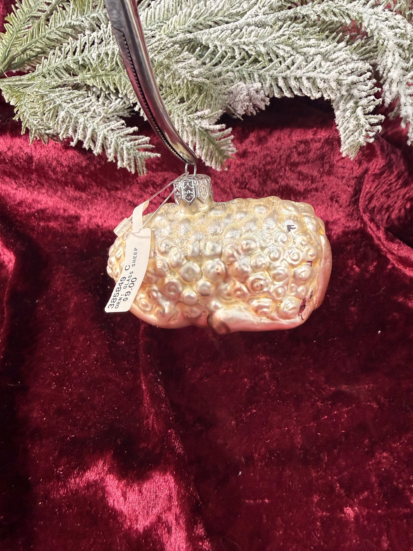 Vintage Christmas - Handblown Glass Ornament - Sheep - Inge Glas - Germany