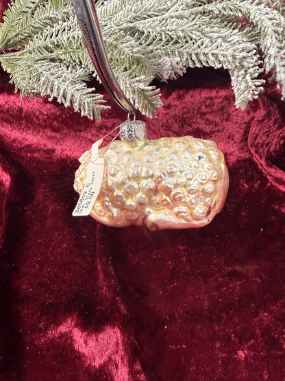 Vintage Christmas - Handblown Glass Ornament - Sheep - Inge Glas - Germany