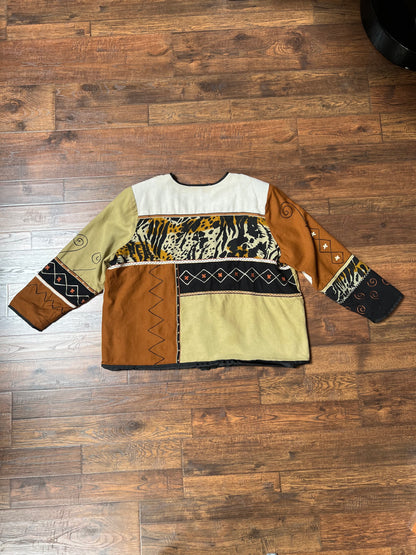 Vintage Clothing - Lightweight Jacket - Abstract 90’s Animal Print - 2X-Large - Indigo Moon
