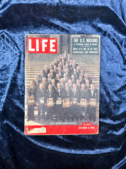 Vintage Paper LIFE Magazine – U.S. Masons Freemasonry October 1956