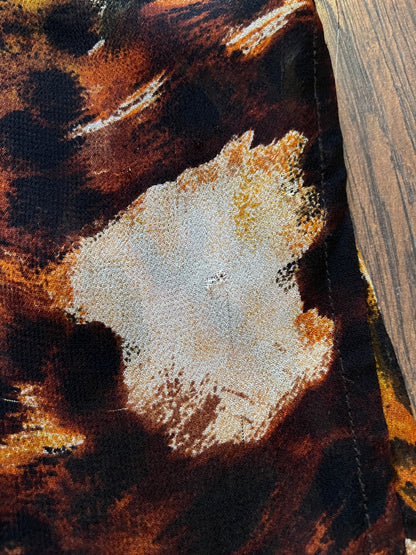 Vintage Rayon Button Front Shirt - Patchwork Animal Print by Avenue - 2X-Large