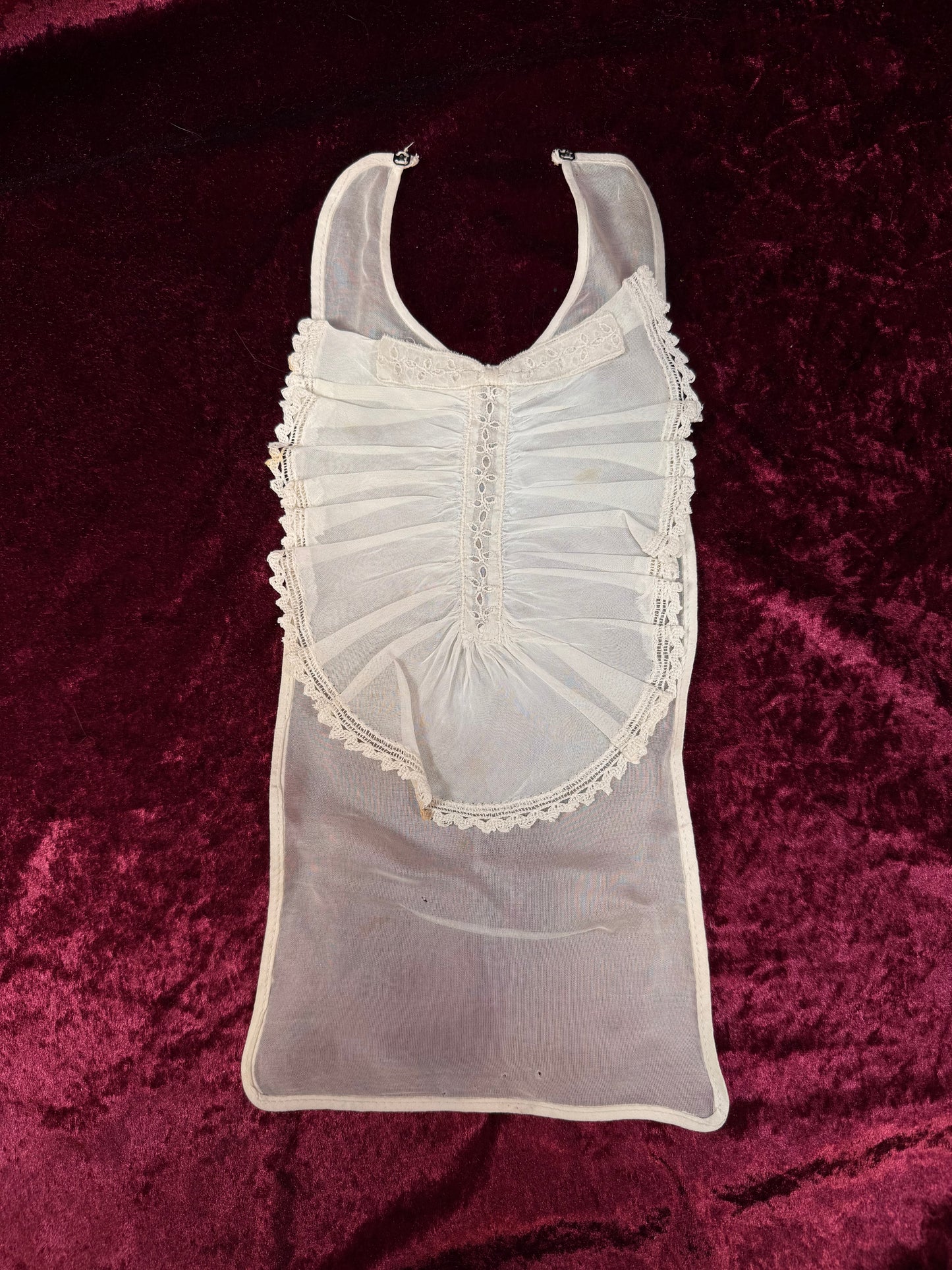 Vintage Lace Collar Bib – Victorian Style Ruffled Sheer Overlay