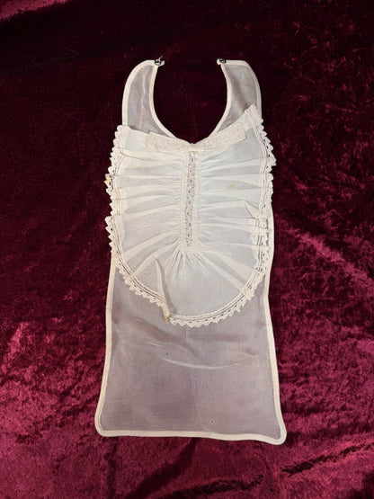 Vintage Lace Collar Bib – Victorian Style Ruffled Sheer Overlay