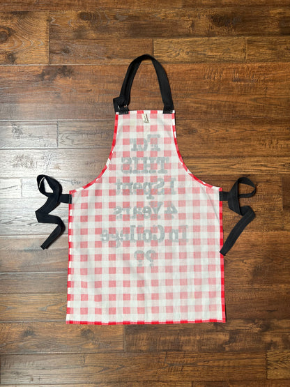 Vintage Clothing - Full Apron - Red Picnic Gingham - For This I Spent 4 Years In College? - Now Designs San Francisco