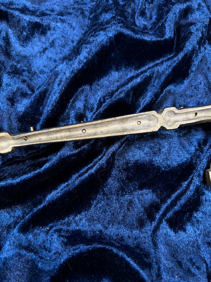 Vintage Brass Key Holder - Oversized Skeleton Key Five Hook Wall Rack