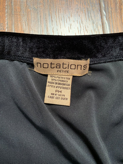 Vintage Clothing - A-Line Skirt - Black Velour - Notations Petite - Medium