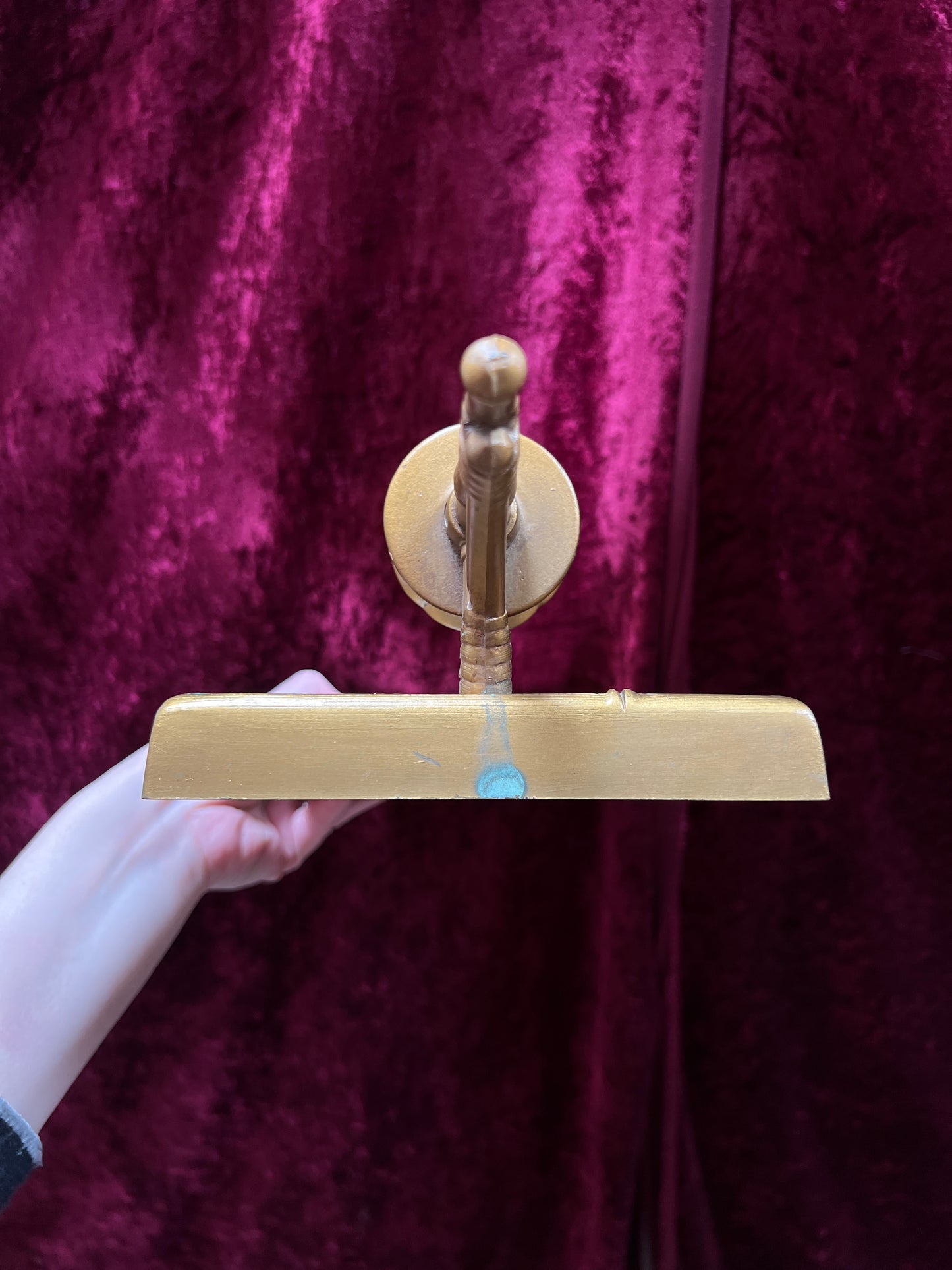 Vintage Burwood Products Mirrored Candle Sconce - Gold Faux Bamboo Framed