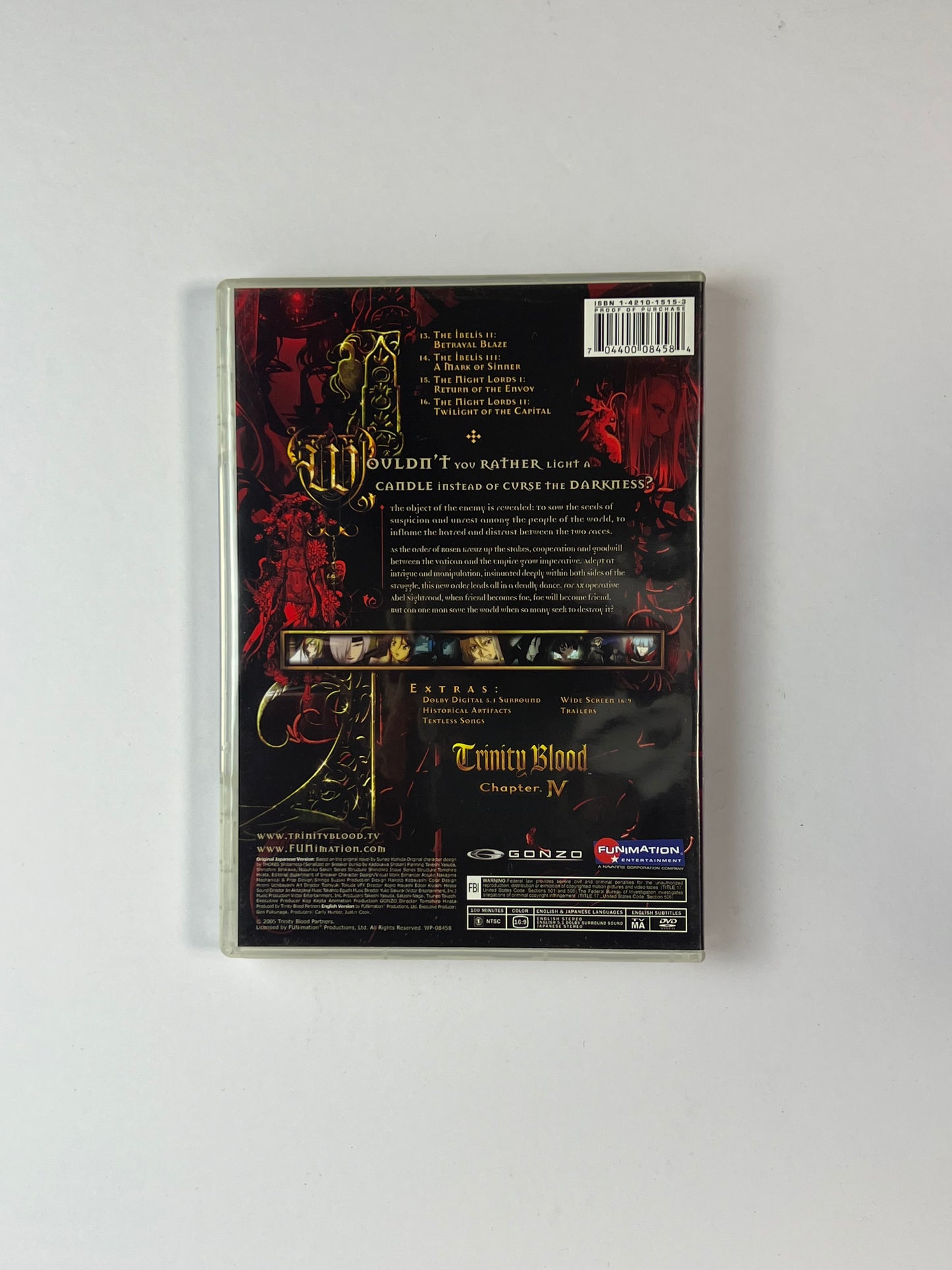 DVD - Trinity Blood - Chapter 4 - English / Japanese - FUNimation - 2005