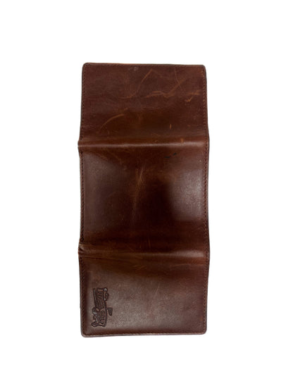 Vintage Wallet - Genuine Leather Trifold - Brown - Embossed Logo - Fossil