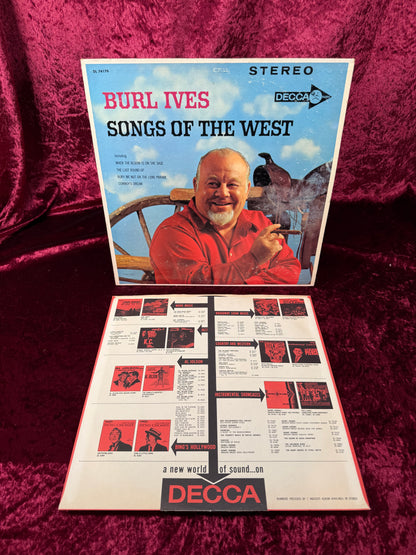 Vintage 12" Vinyl Record - Burl Ives - Songs Of The West - Decca Records