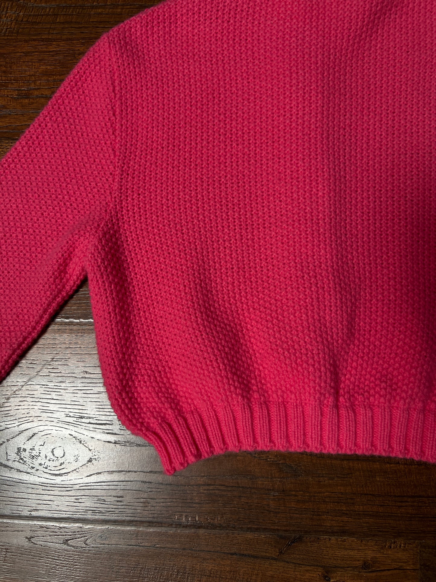 Vintage Catalina Knit Cardigan - Bubblegum Pink White Trim Button Front Sweater - Small
