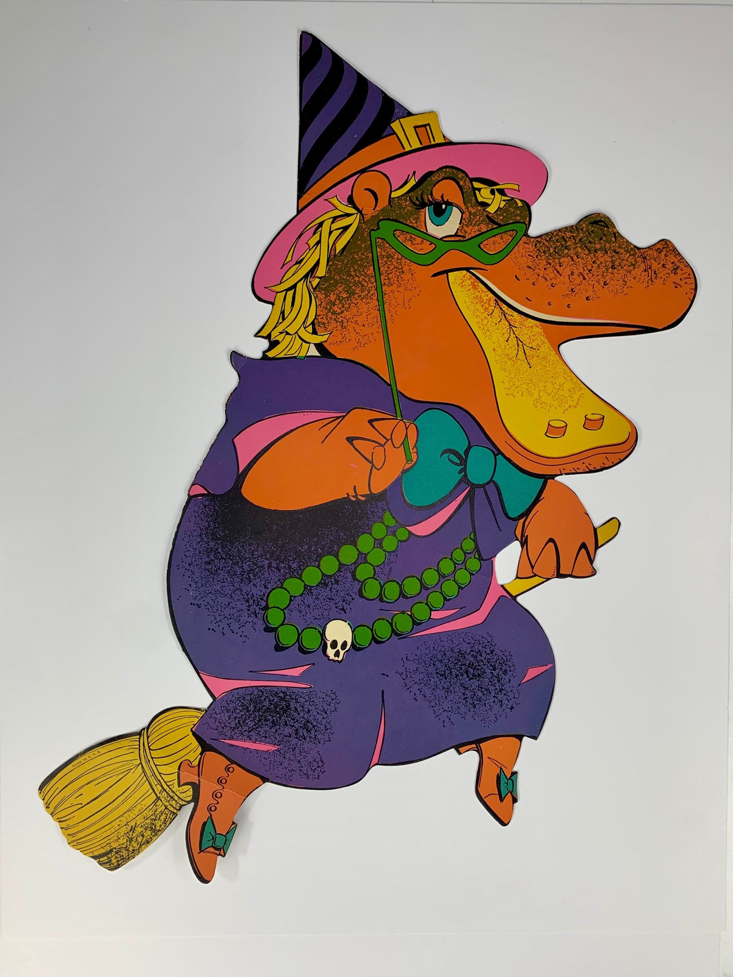 Vintage 1960s Halloween Die-Cut - Hippo Witch - Made In U.S.A. - #1