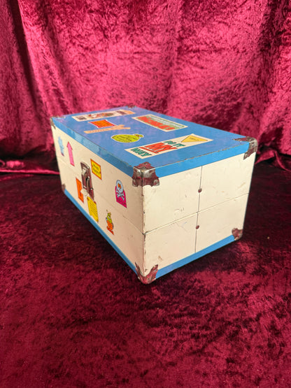 Vintage Toy - Metal Doll Suitcase with Dynamite Stickers - 1970s