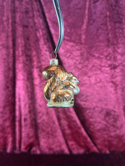 Vintage Christmas - Handblown Glass Ornament - Little Squirrel - 2.75"