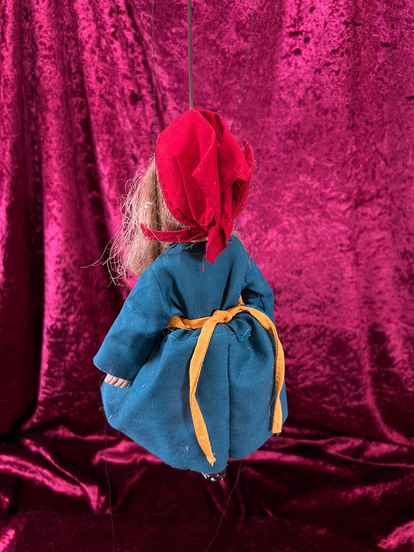 Vintage Marionette Puppet - Ugly Witch Character Folk Art