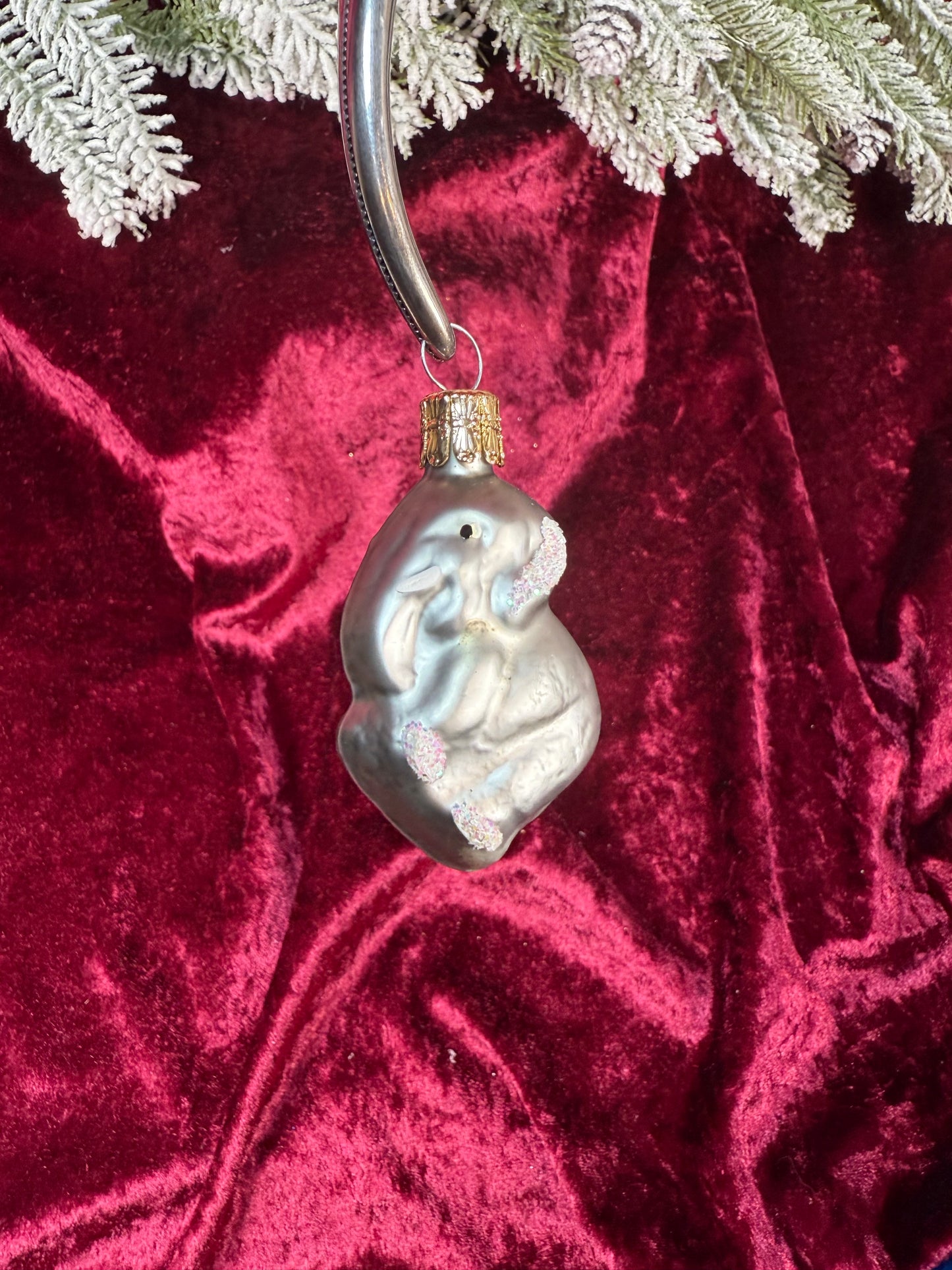 Vintage Christmas - Handblown Glass Ornament - Elephant - Czech Republic