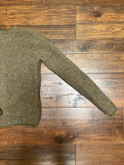 Vintage Clothing - Button Front Wool Cardigan - Brown, Green, and Red - X-Small - Hammerschmid