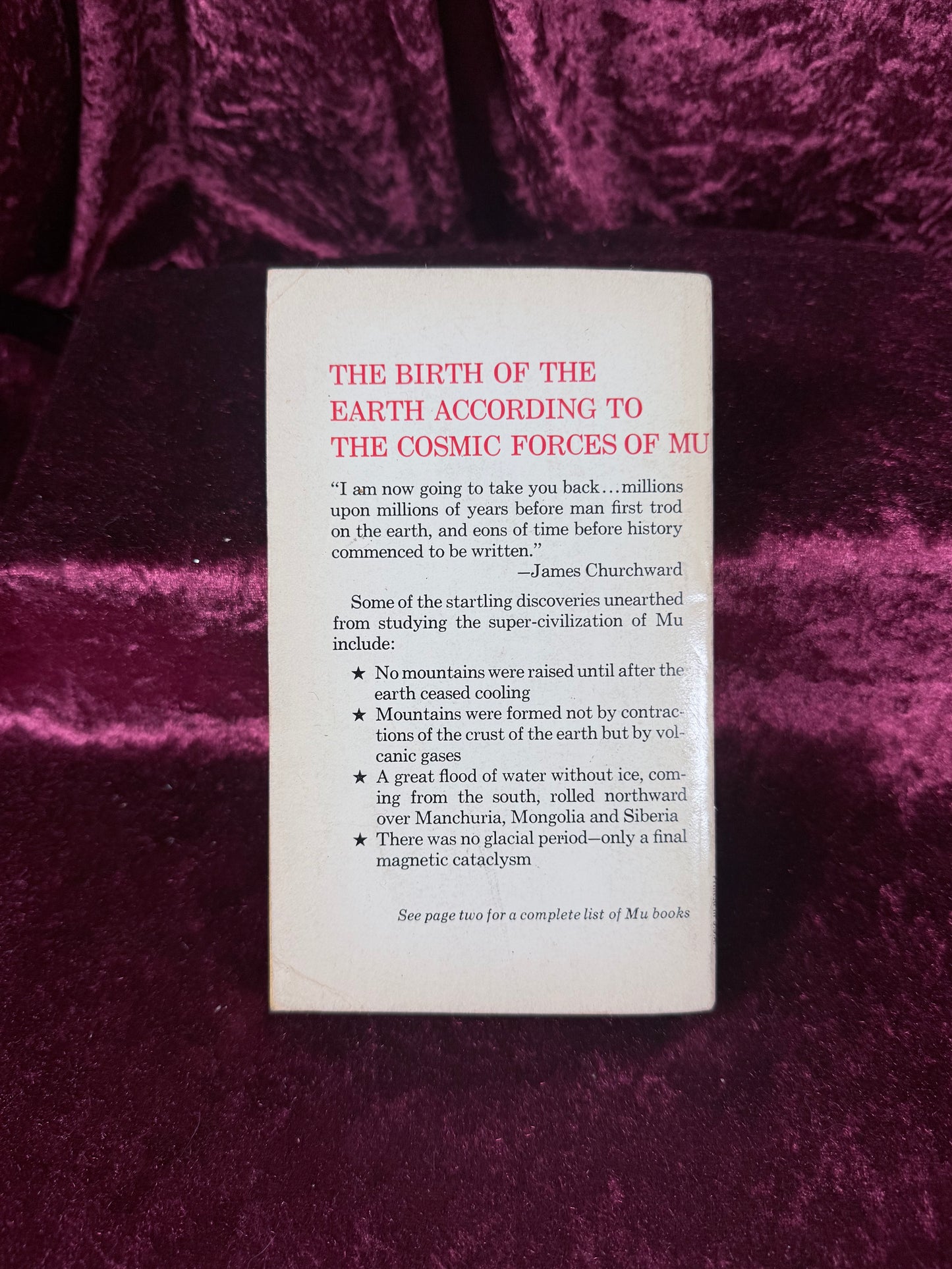 Vintage Second Book of the Cosmic Forces of Mu James Churchward 1968 Paperback