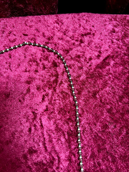 Vintage Metal Medallion Necklace – Miraculous Medal Beaded Rosary Style - 14"