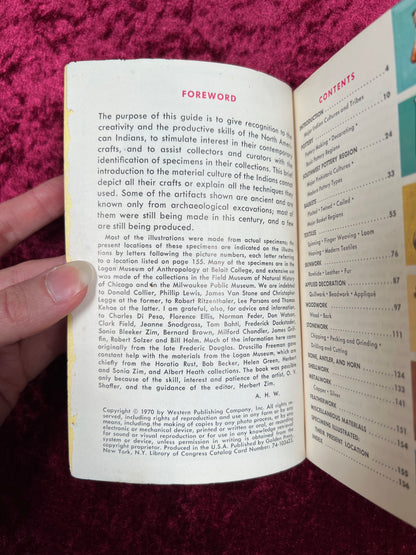 Vintage Paperback - North American Indian Arts - Whiteford / Golden Press - 1970