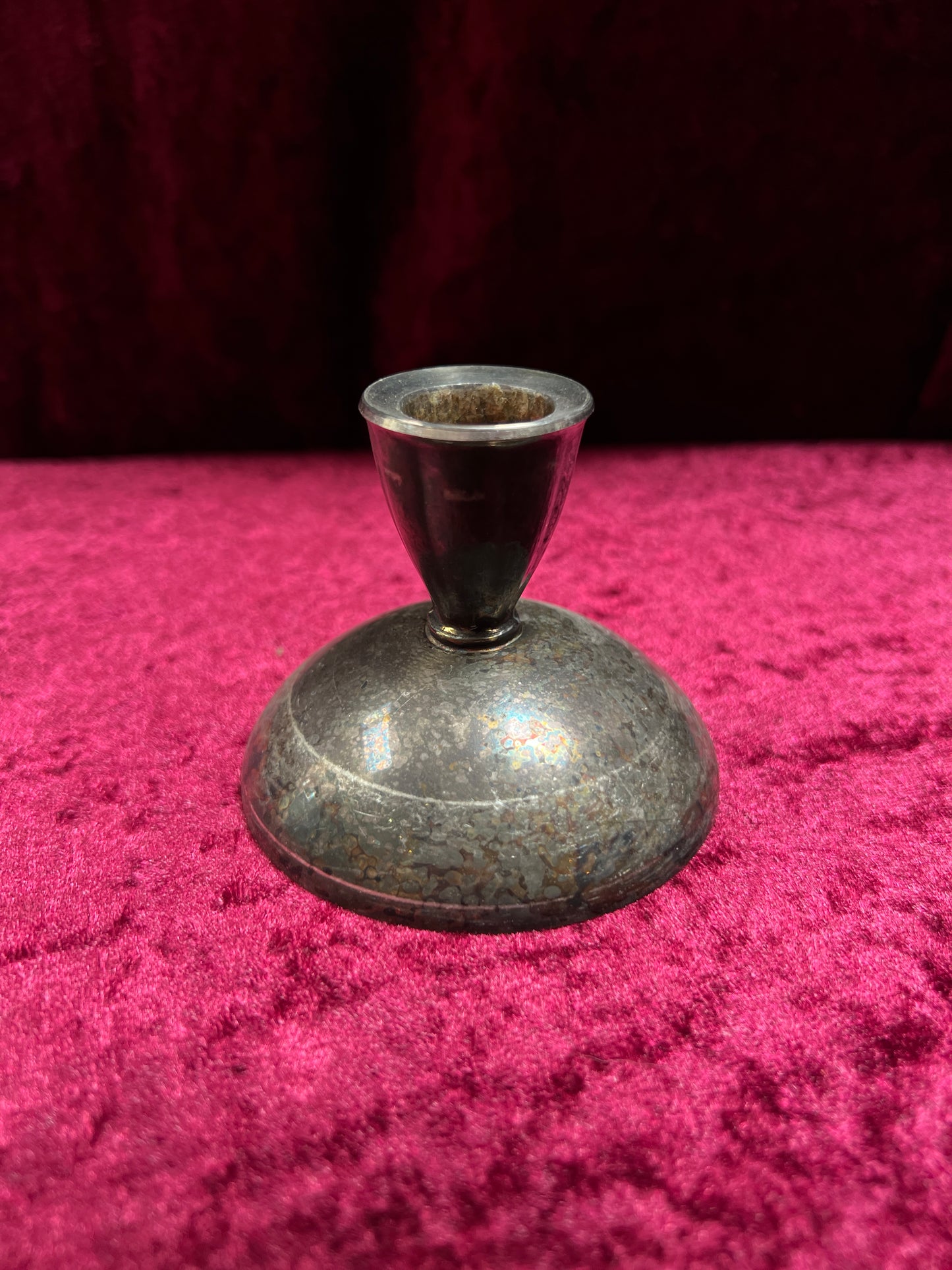 Vintage Silverplate Candlestick Holders - Domed Oneida Silversmith Trio