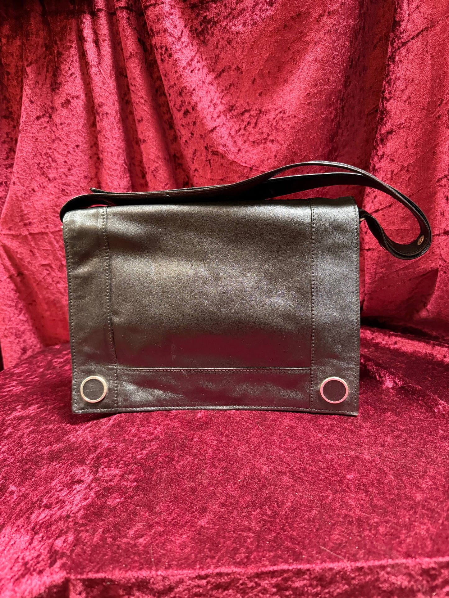 Vintage Accessories - Boscha Modell 1960s Black Leather Mod Shoulder Purse