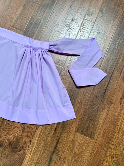 Vintage Lilac Half Apron with Puffy Eggplant Pocket Detail