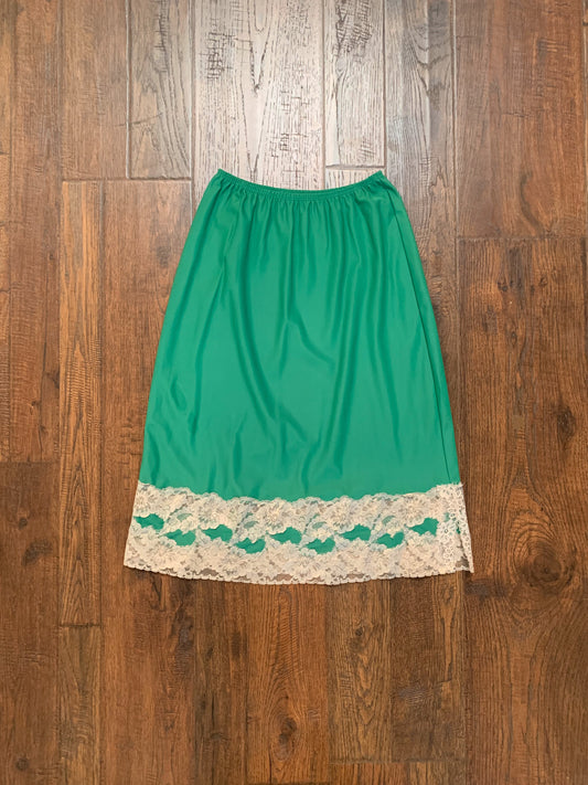 Vintage Aristocraft Slip Skirt - Forest Green - Made In U.S.A. - Small