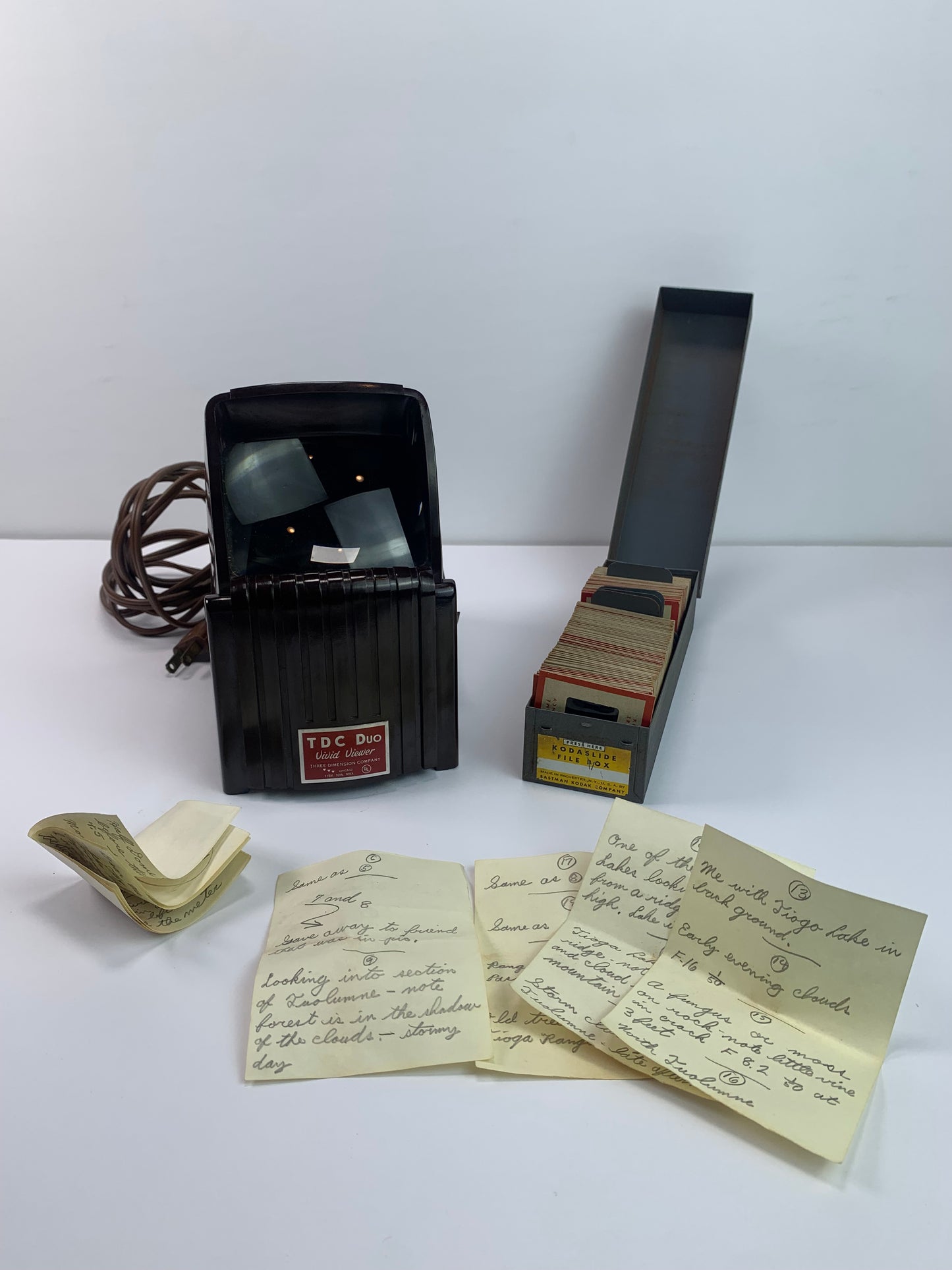 Vintage Electronics - TDC Duo Slide Viewer - Kodak File Box and Kodak Slides