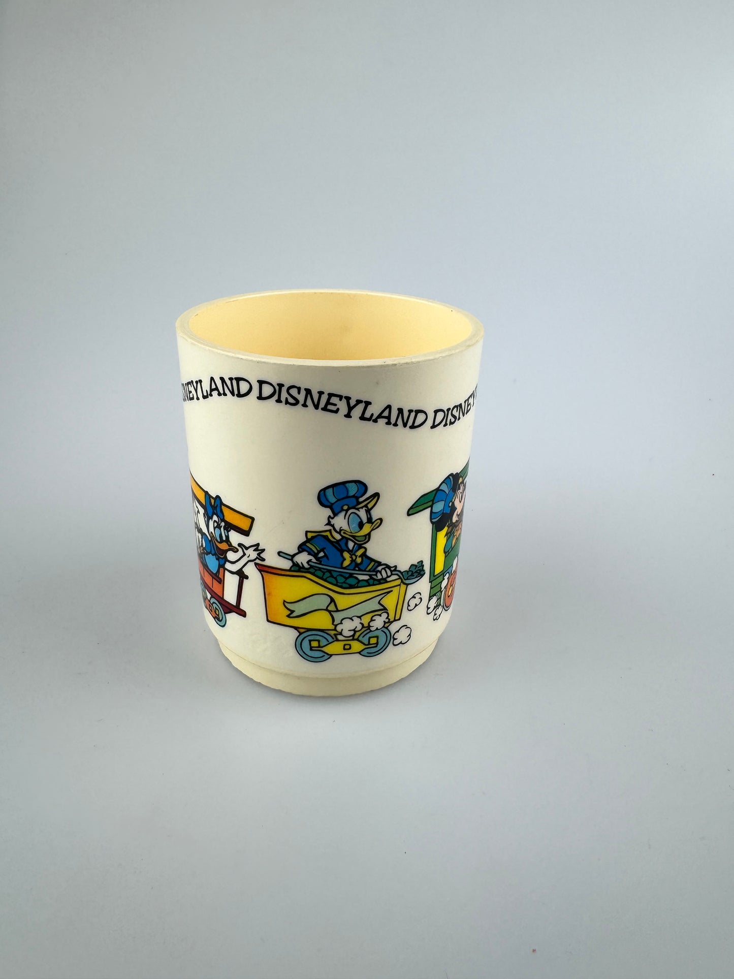 Disneyland Plastic Mug Mickey and Friends on Train - Made in USA - DEKA