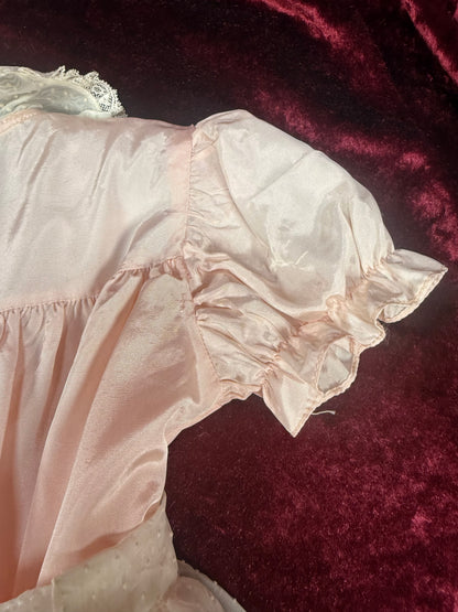Vintage Mid Century Baby Dress – Pink Pinafore - Toni Togs - 18 Months