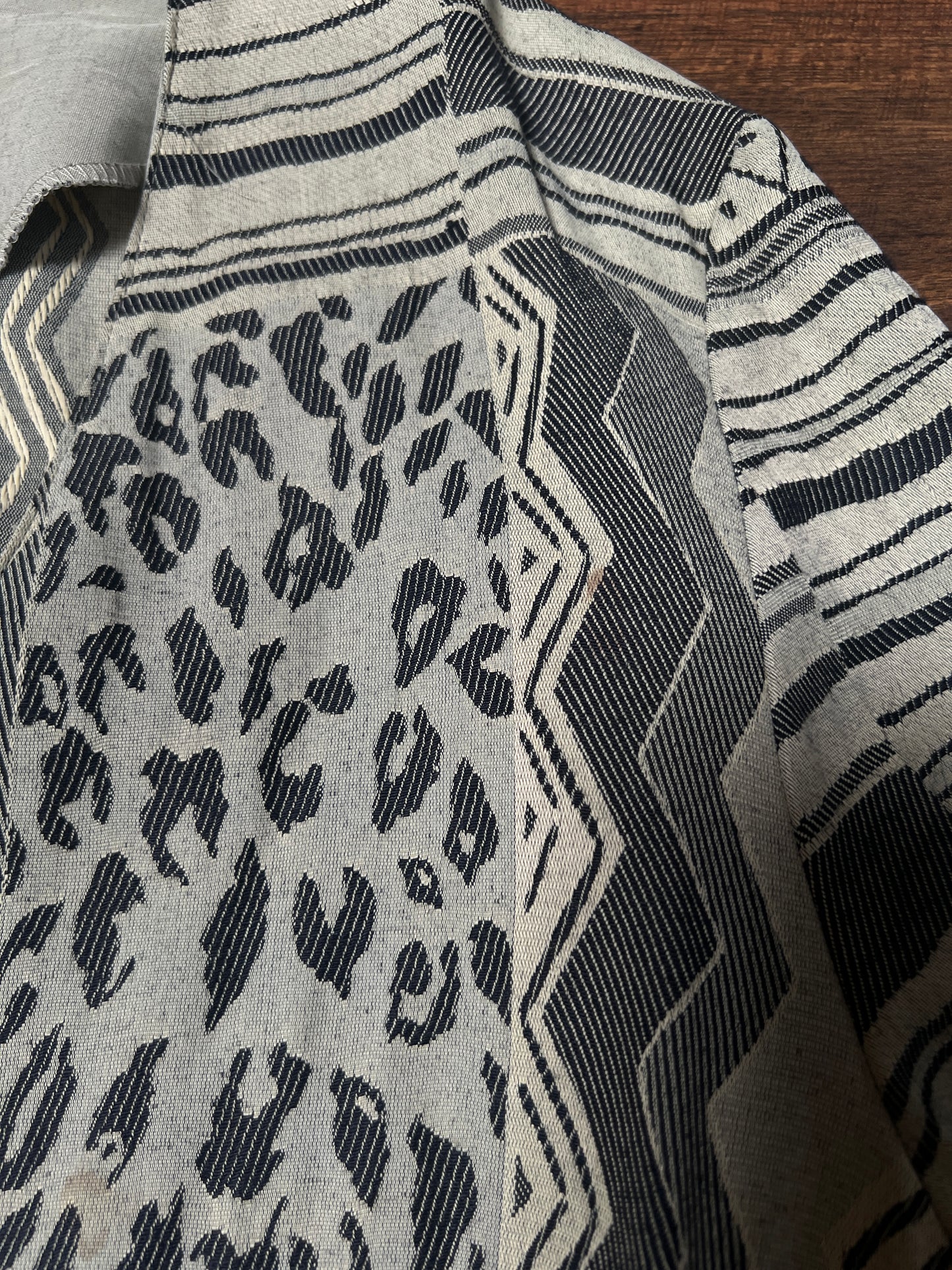 Vintage Signet Acetate Rayon Lightweight Jacket – Geometric Animal Print – Medium