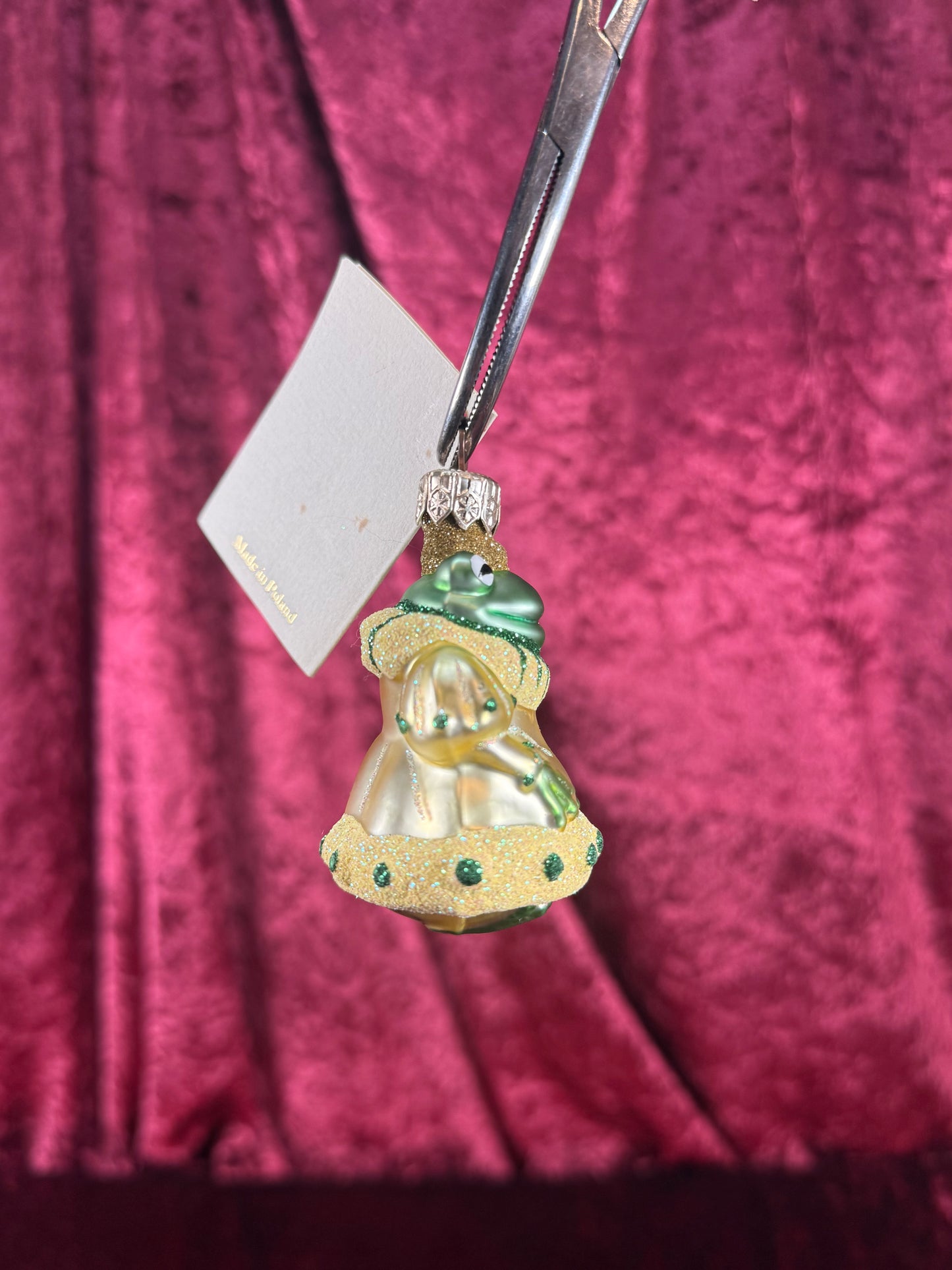 Vintage Christmas - Handblown Glass Ornament - Frog King - Patricia Breen - Poland - 2006