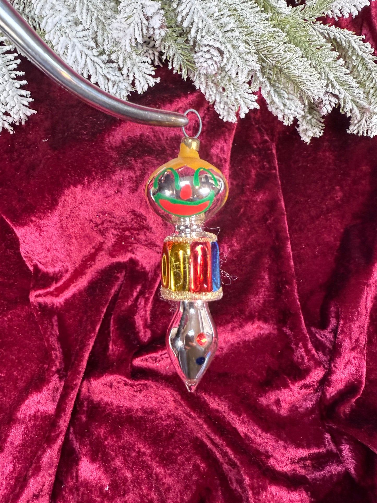 Vintage Christmas - Handblown Glass Ornament - Little Clown - Soffieria De Carlini - Italy