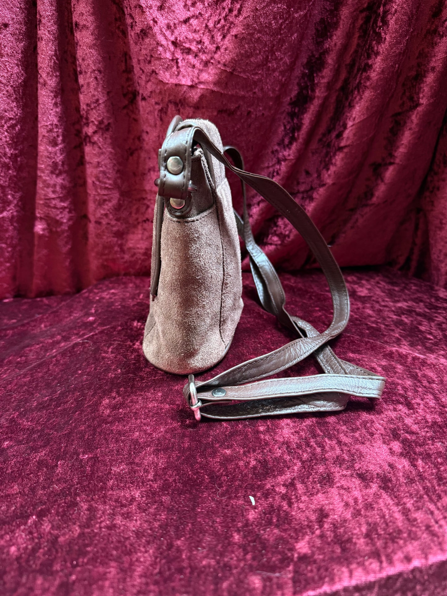 Vintage Accessories - German Trachten-Winkler Brown Suede Cross Body Purse